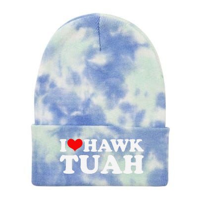 I Love Hawk Tuah Tie Dye 12in Knit Beanie