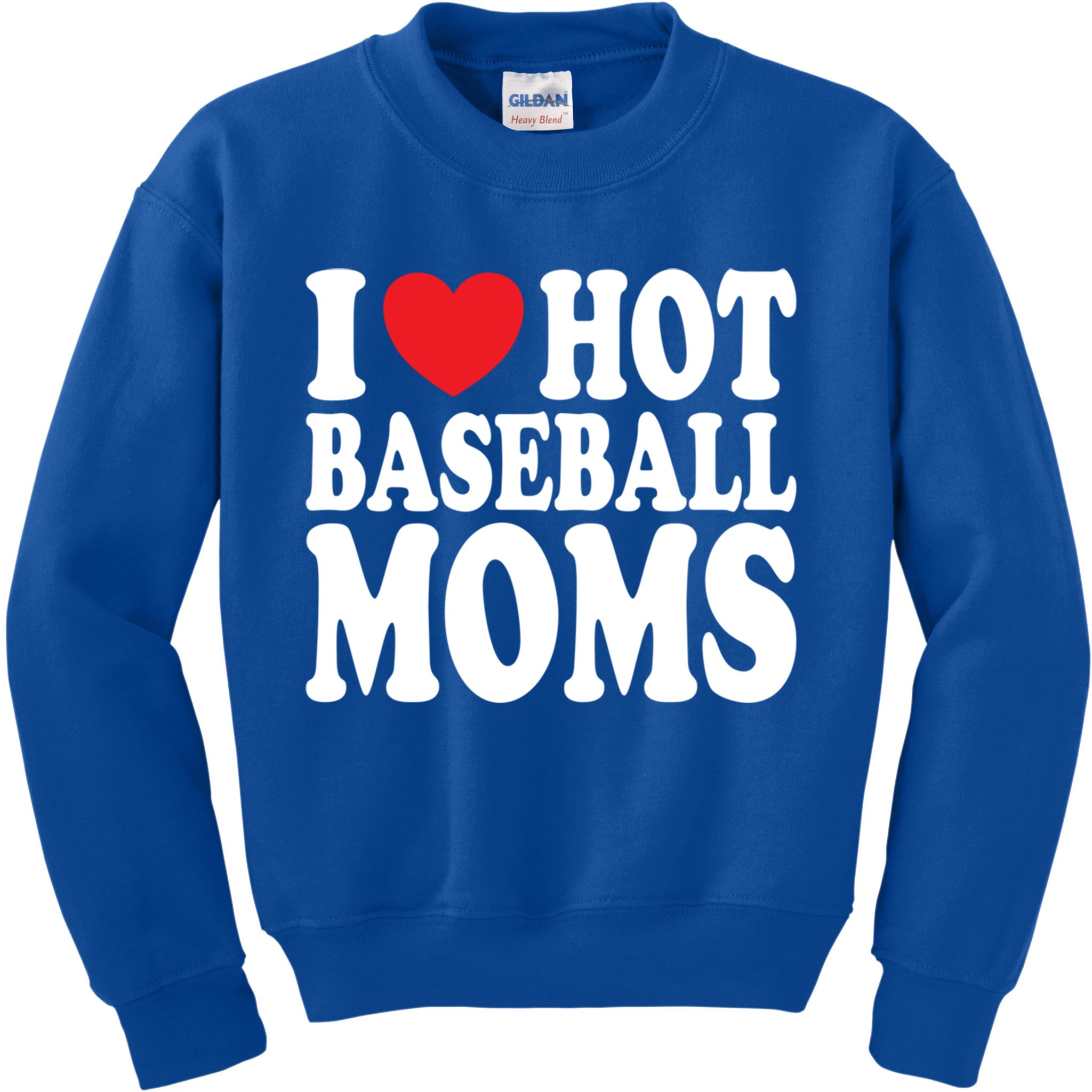 I Love Hot Baseball Moms Funny Gift Kids Sweatshirt