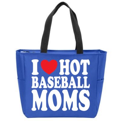 I Love Hot Baseball Moms Funny Gift Zip Tote Bag