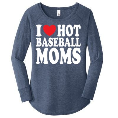 I Love Hot Baseball Moms Funny Gift Women's Perfect Tri Tunic Long Sleeve Shirt