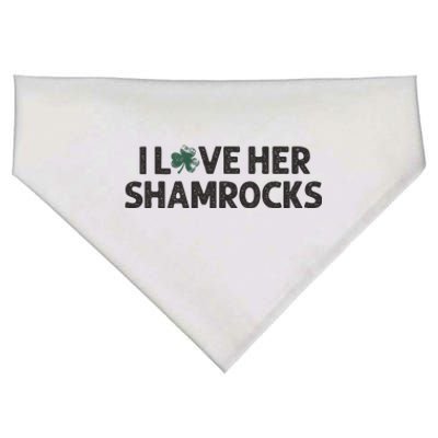 I Love Her Shamrocks Funny Saint Paddys St. Patrick's Day USA-Made Doggie Bandana