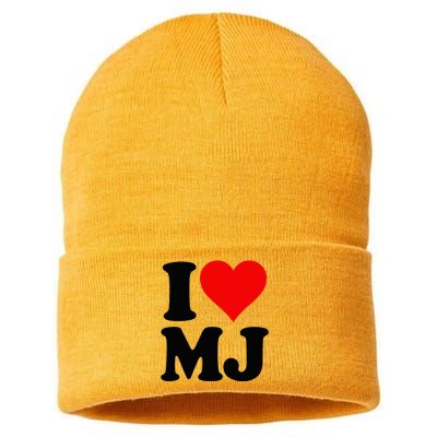 I Love Heart Mj M J M.J. Sustainable Knit Beanie