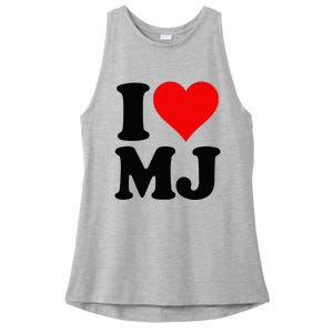 I Love Heart Mj M J M.J. Ladies PosiCharge Tri-Blend Wicking Tank