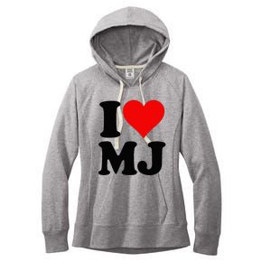 I Love Heart Mj M J M.J. Women's Fleece Hoodie