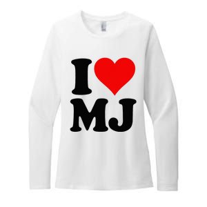 I Love Heart Mj M J M.J. Womens CVC Long Sleeve Shirt