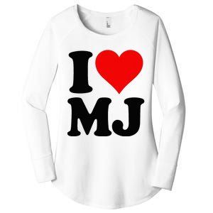 I Love Heart Mj M J M.J. Women's Perfect Tri Tunic Long Sleeve Shirt