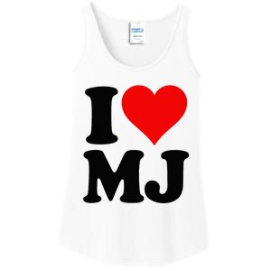 I Love Heart Mj M J M.J. Ladies Essential Tank