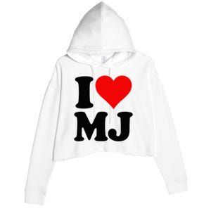 I Love Heart Mj M J M.J. Crop Fleece Hoodie