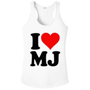 I Love Heart Mj M J M.J. Ladies PosiCharge Competitor Racerback Tank