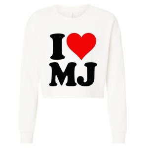 I Love Heart Mj M J M.J. Cropped Pullover Crew