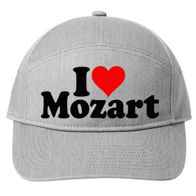 I Love Heart Mozart 7-Panel Snapback Hat