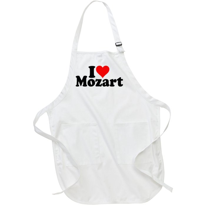 I Love Heart Mozart Full-Length Apron With Pockets