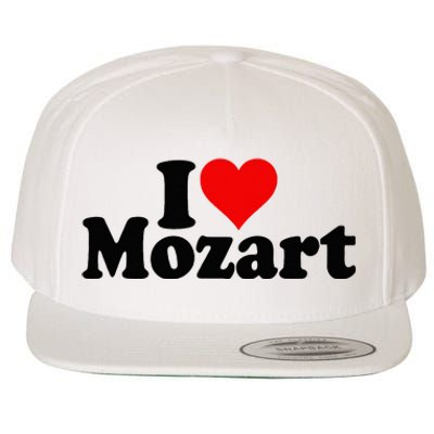 I Love Heart Mozart Wool Snapback Cap