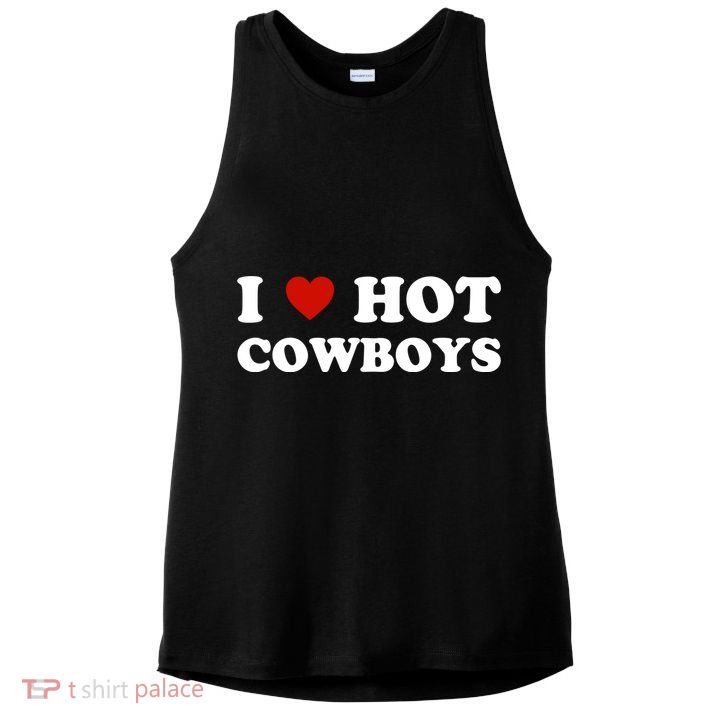 I Love Hot Cowboys, I Heart Hot Cowboys Lover Ladies PosiCharge Tri-Blend Wicking Tank