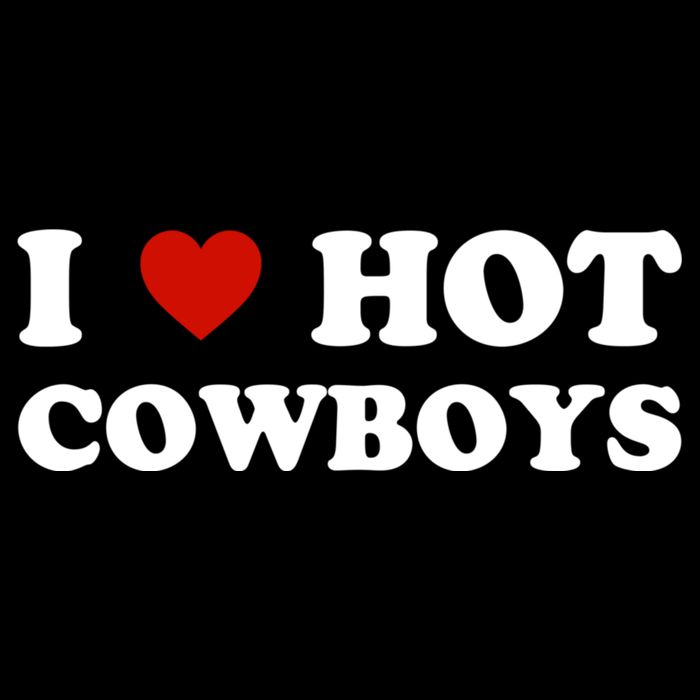 I Love Hot Cowboys, I Heart Hot Cowboys Lover Button