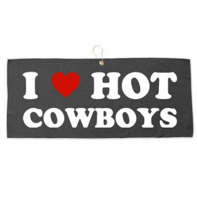 I Love Hot Cowboys, I Heart Hot Cowboys Lover Large Microfiber Waffle Golf Towel