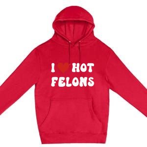 I Love Hot Felons Funny Statement Premium Pullover Hoodie