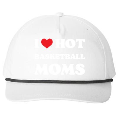 I Love Hot Basketball Moms Funny Heart Basketball Mom Cute Gift Snapback Five-Panel Rope Hat