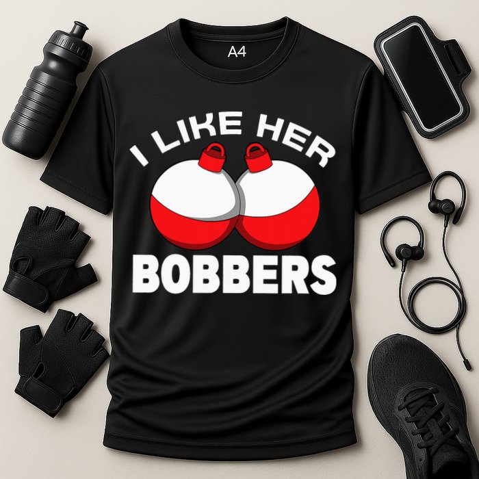 I like her bobbers fishing retro fisherman humor Cooling Performance Crew T-Shirt