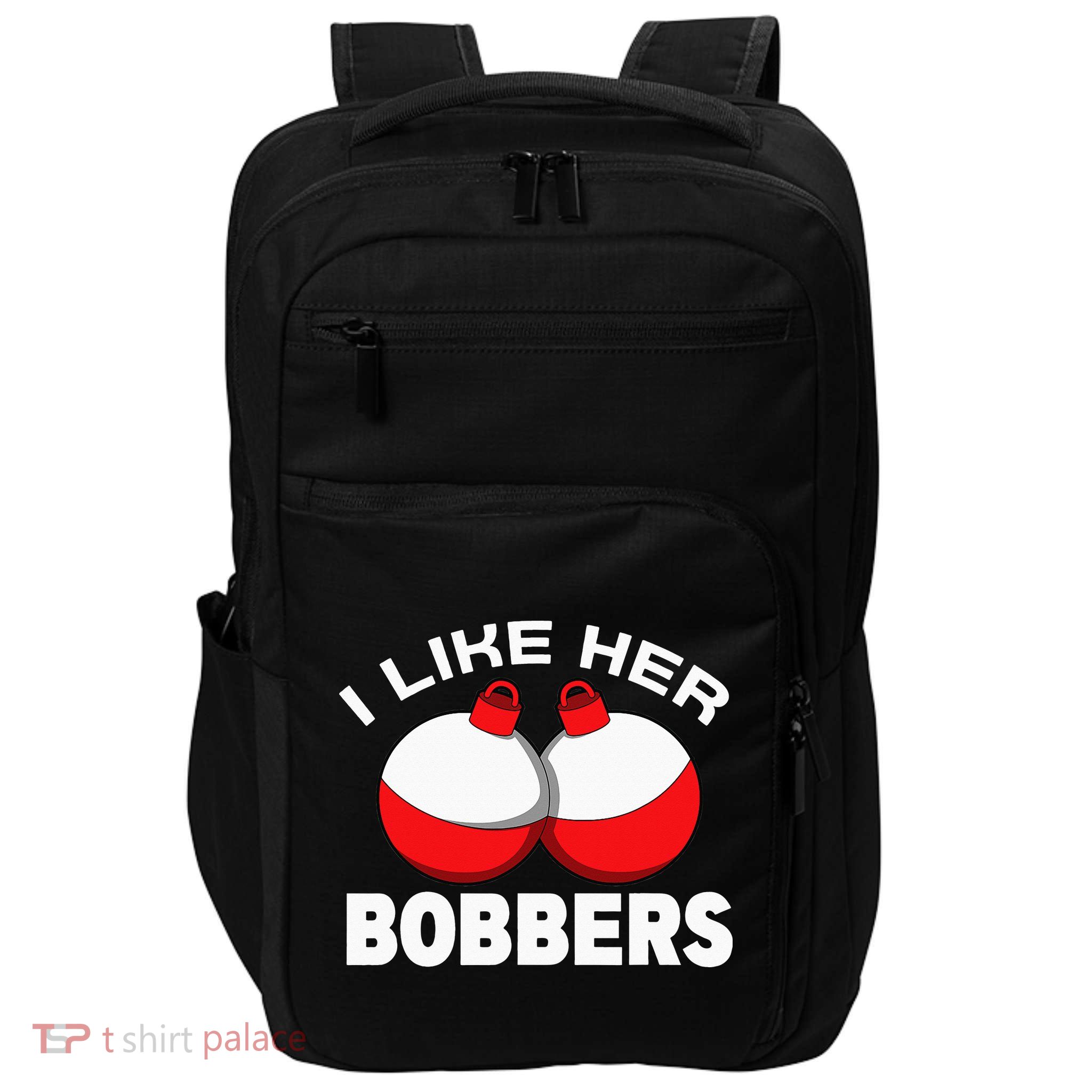 I like her bobbers fishing retro fisherman humor Impact Tech Backpack
