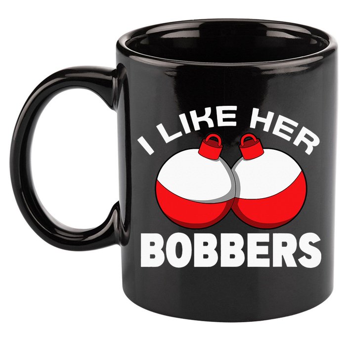 I like her bobbers fishing retro fisherman humor 11oz C Handle Ceramic Mug