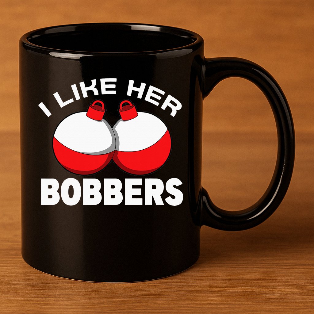I like her bobbers fishing retro fisherman humor 11oz C Handle Ceramic Mug