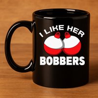 I like her bobbers fishing retro fisherman humor 11oz C Handle Ceramic Mug