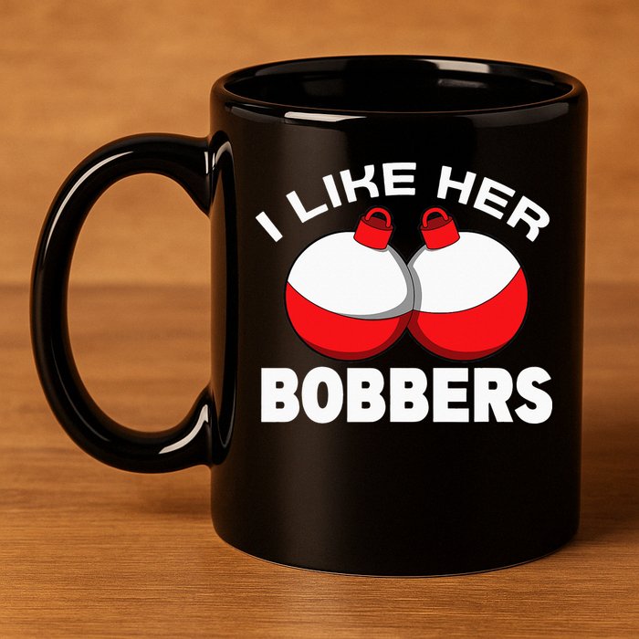 I like her bobbers fishing retro fisherman humor 11oz C Handle Ceramic Mug