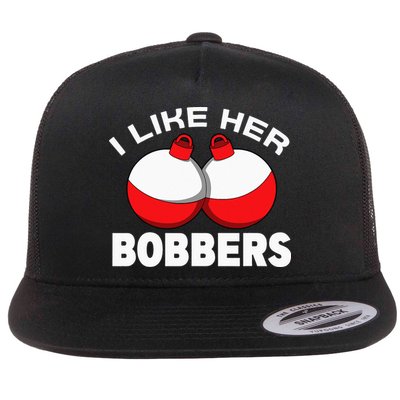 I like her bobbers fishing retro fisherman humor Flatbill Hat