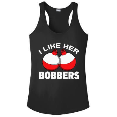 I like her bobbers fishing retro fisherman humor Ladies PosiCharge Competitor Racerback Tank