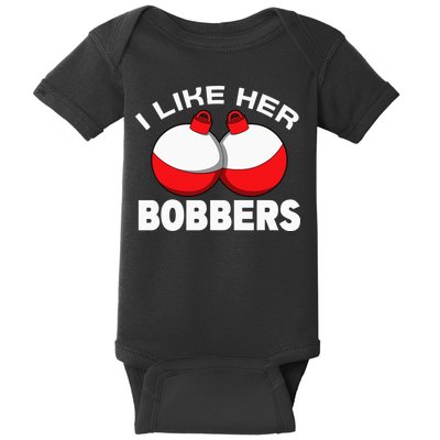 I like her bobbers fishing retro fisherman humor Baby Bodysuit