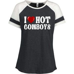 I Love Hot Cowboys, I Heart Hot Cowboys Lover Enza Ladies Jersey Colorblock Tee