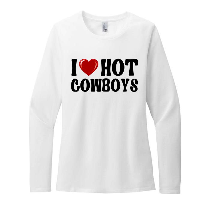 I Love Hot Cowboys, I Heart Hot Cowboys Lover Womens CVC Long Sleeve Shirt