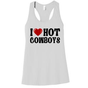 I Love Hot Cowboys, I Heart Hot Cowboys Lover Women's Racerback Tank