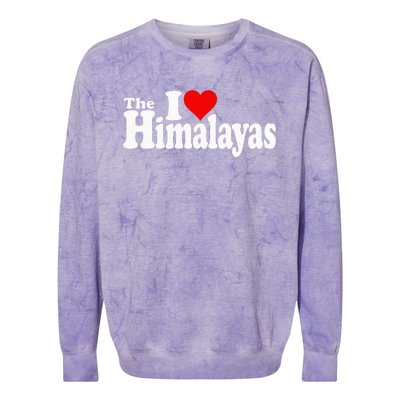 I Love Heart The Himalayas Himalayan Mountains Colorblast Crewneck Sweatshirt