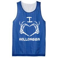 I Love Halloween Skeleton Heart Hands Great Gift Mesh Reversible Basketball Jersey Tank