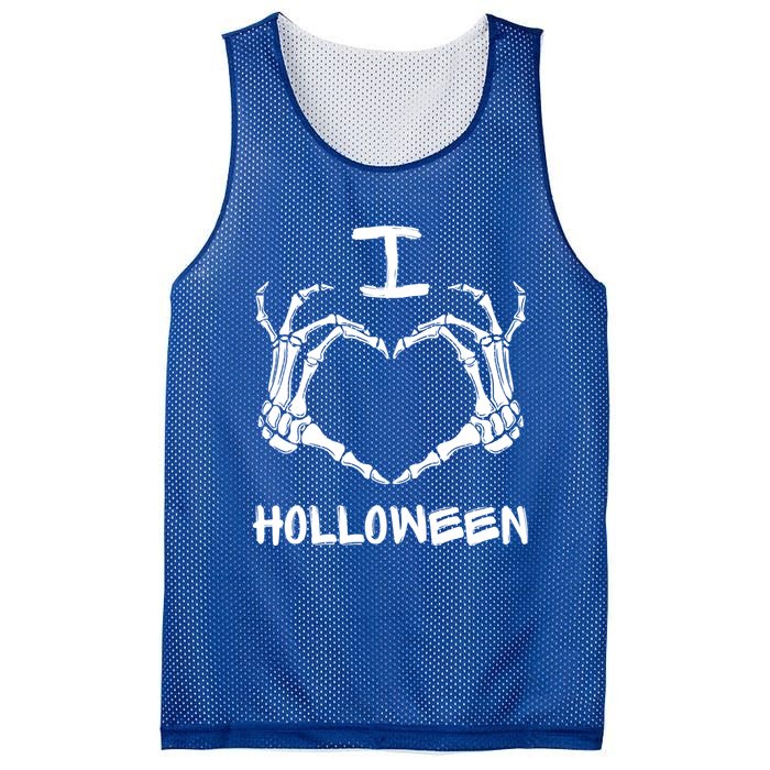 I Love Halloween Skeleton Heart Hands Great Gift Mesh Reversible Basketball Jersey Tank