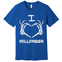 I Love Halloween Skeleton Heart Hands Great Gift Premium T-Shirt