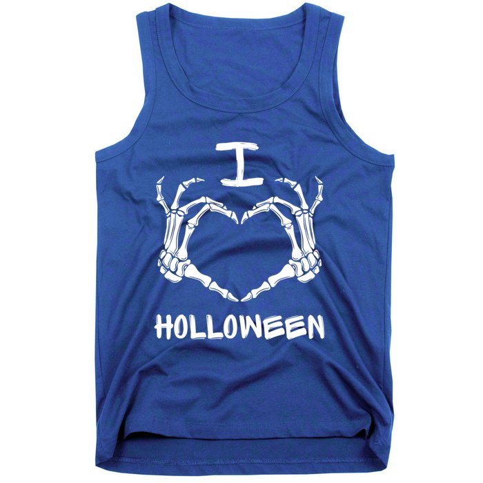 I Love Halloween Skeleton Heart Hands Great Gift Tank Top