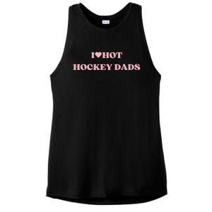 I Love Hot Hockey Dads I Heart Hot Hockey Dads Cute Design Gift Ladies PosiCharge Tri-Blend Wicking Tank