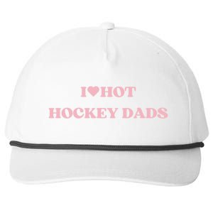 I Love Hot Hockey Dads I Heart Hot Hockey Dads Cute Design Gift Snapback Five-Panel Rope Hat