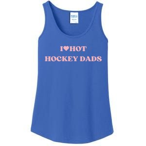 I Love Hot Hockey Dads I Heart Hot Hockey Dads Cute Design Gift Ladies Essential Tank