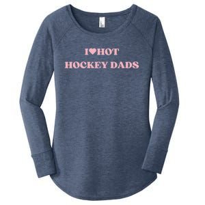 I Love Hot Hockey Dads I Heart Hot Hockey Dads Cute Design Gift Women's Perfect Tri Tunic Long Sleeve Shirt