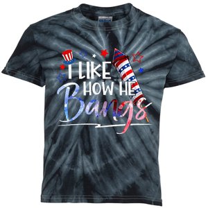 I Like How He Bangs 4th Of July Matching Couple Funny Kids Tie-Dye T-Shirt