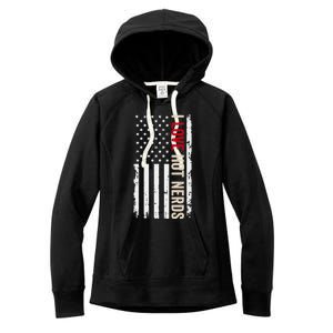 I Love Hot Nerds American Usa Flag Cool Gift Women's Fleece Hoodie