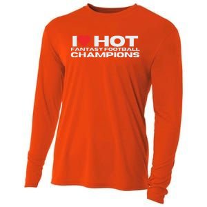 I Love Hot Fantasy Football Champions Cooling Performance Long Sleeve Crew