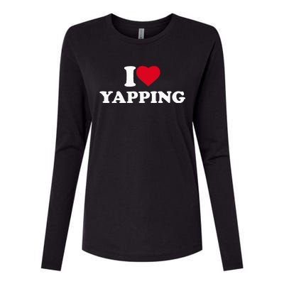 I Love Heart Yapping Lover Yapper Womens Cotton Relaxed Long Sleeve T-Shirt