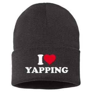 I Love Heart Yapping Lover Yapper Sustainable Knit Beanie