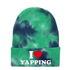 I Love Heart Yapping Lover Yapper Tie Dye 12in Knit Beanie