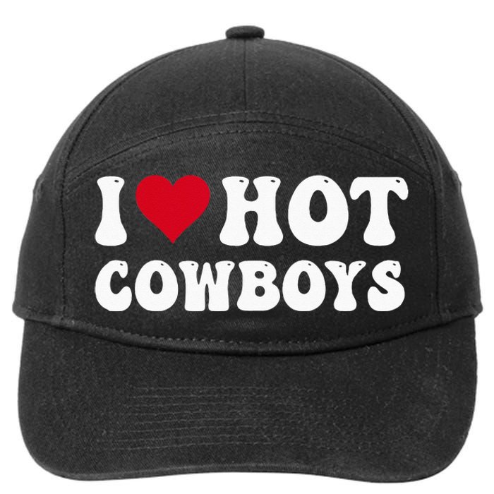 I Love Hot Cow I Heart Cow Funny Country Western 7-Panel Snapback Hat